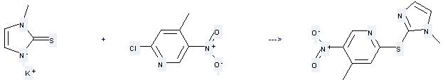 2-Chloro-4-methyl-5-nitropyridine can be used to produce 4-methyl-2-(1-methyl-1H-imidazol-2-ylsulfanyl)-5-nitro-pyridine by heating